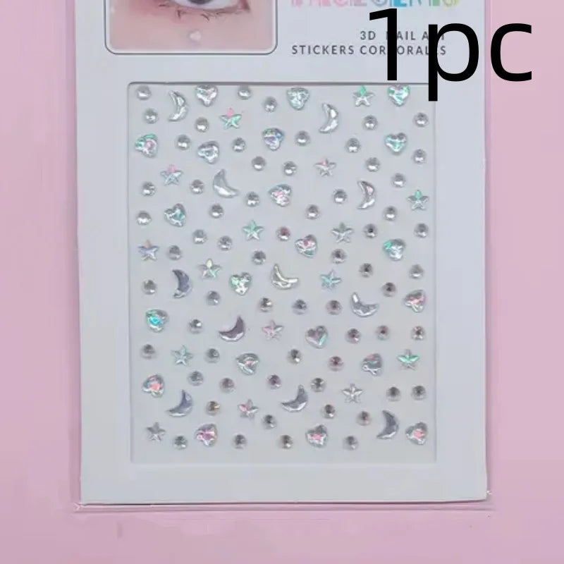 Diamond Stickers Colorful Sparkling 3D Jewelry for Face and Body