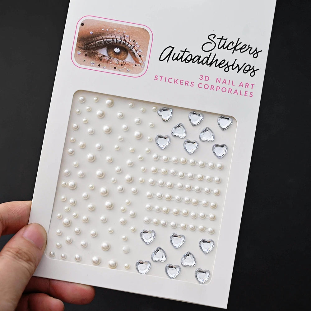 900pcs Face Gem Stickers Self Adhesive Waterproof