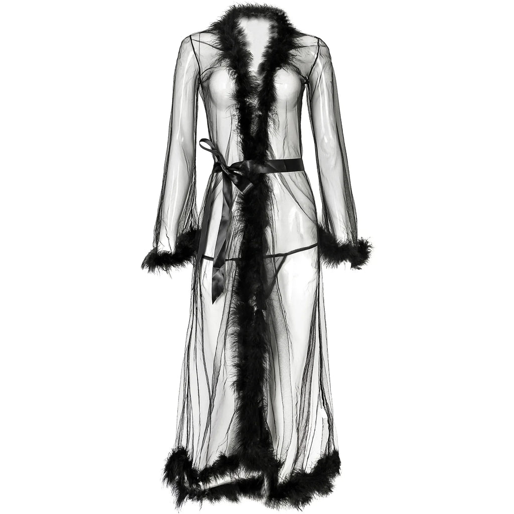Sexy Chemise See Through Nightgown Robe