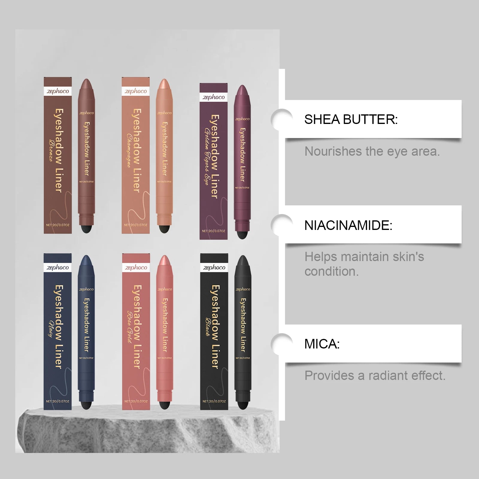 2in1 Eyeliner Pen Smudge Proof Waterproof Formula