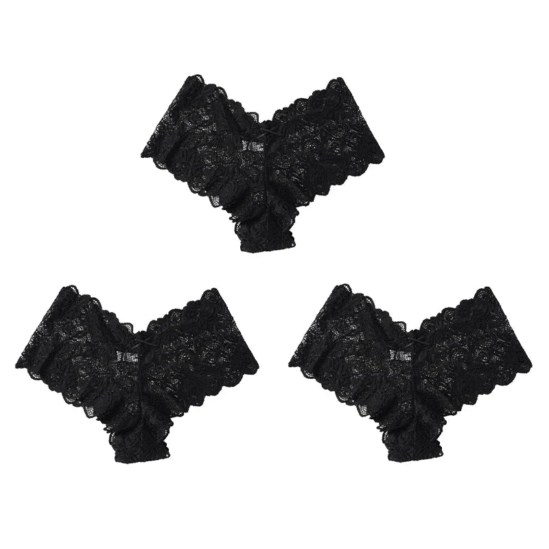 3Pcs Sexy Floral Lace Panties Women Briefs