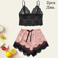 Satin Sleepwear Pajama Set Pink Sexy