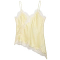 Asymmetrical Slip Top Women Tanks & Camis Lace Black Off Shoulder Backless
