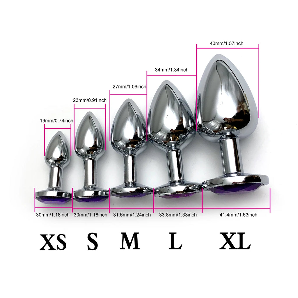 Metal Anal Plug Jewelry Base Beginner To Expert 5 Size Butt Plug