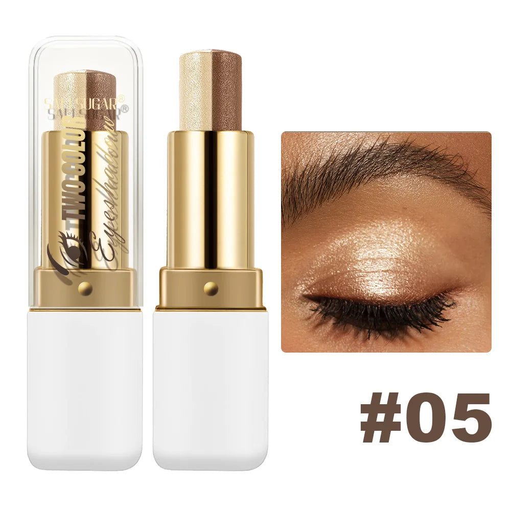 Double Color Eyeshadow Stick Glitter Highlight Shadow Stick Eye Makeup Waterproof