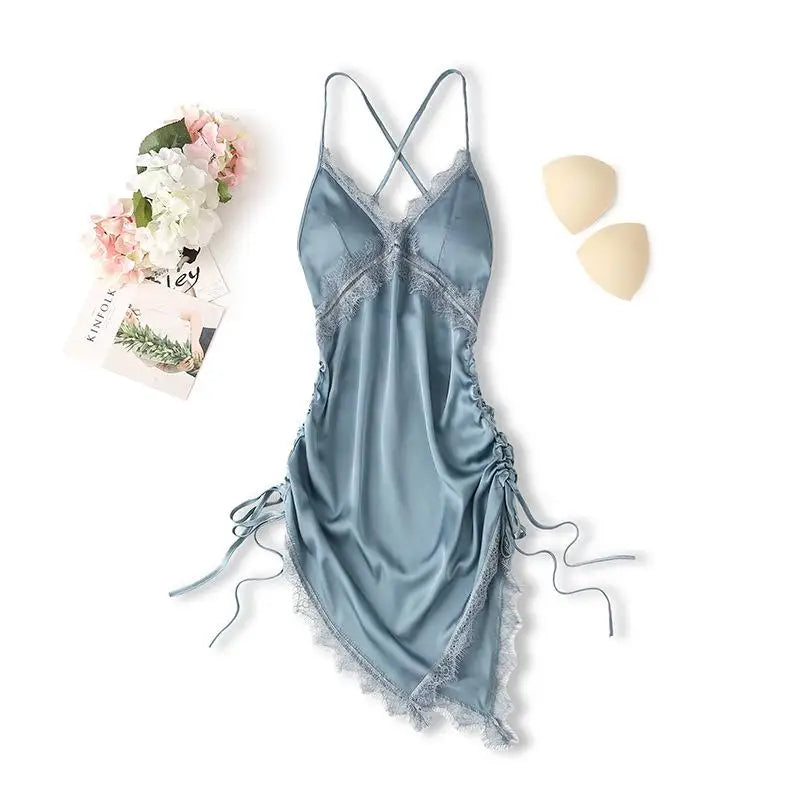 Sexy Gown Womens Lace Strap Sleep Dress