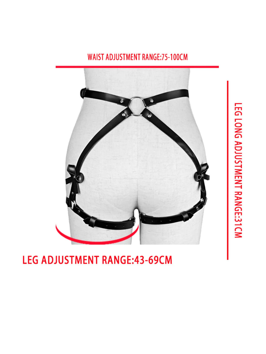 Gothic PU Leather Harness Buttock Garters Sexy Women's Erotic Sets