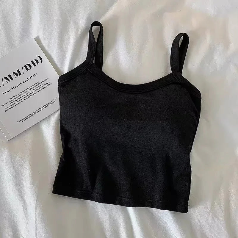 Crop Top Women Sexy Camisole Girl Basic T-shirt