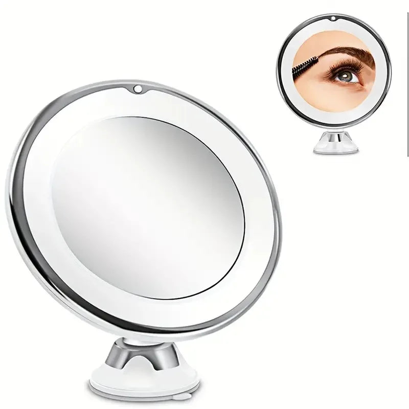 Makeup Mirror with LED Fill Light, 10x Magnification