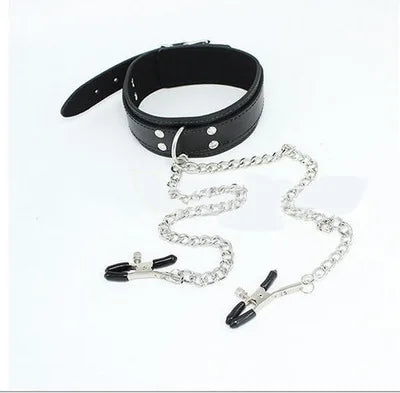 Bondage Fetish Collar Chain Collars Nipple Clamps