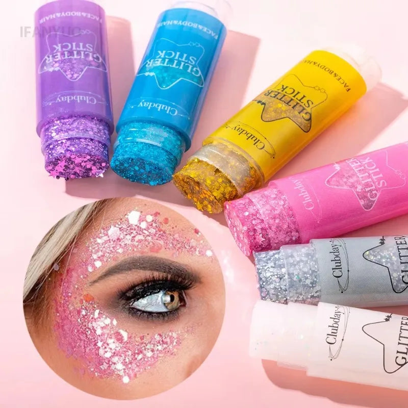 Sparkling Sequins Glitter Gel Stick for Face and Body