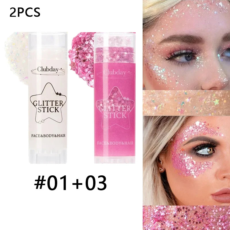Sparkling Sequins Glitter Gel Stick for Face and Body