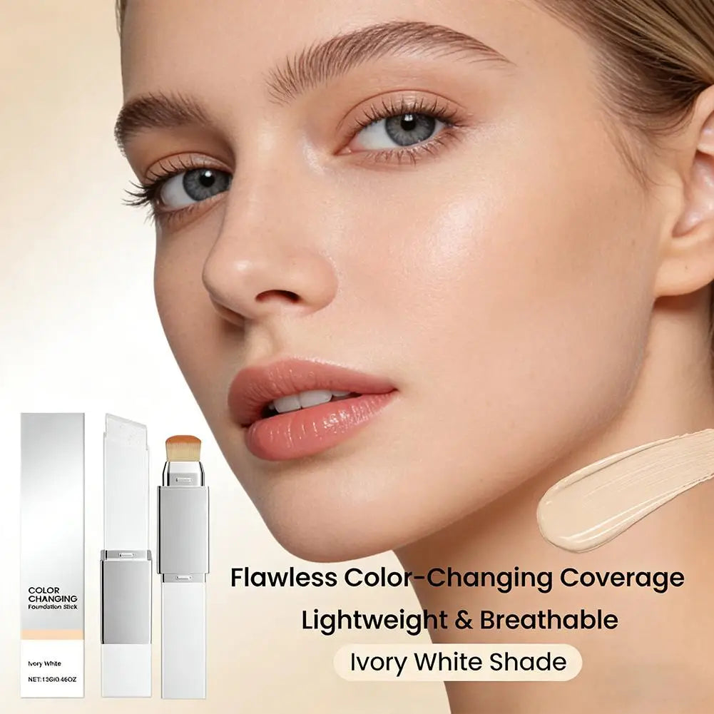 2-in-1 Foundation Stick  Color Changing For All Skin Types Base Makeup
