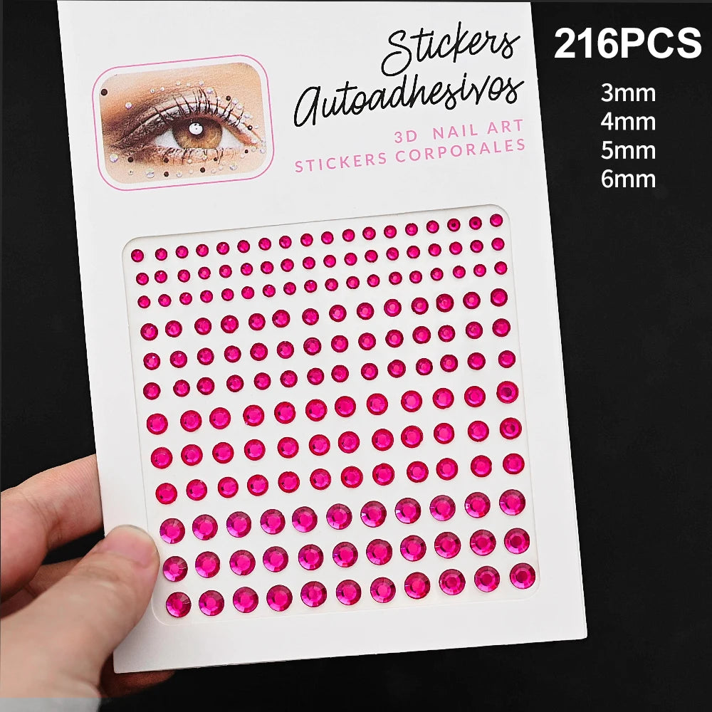 900pcs Face Gem Stickers Self Adhesive Waterproof
