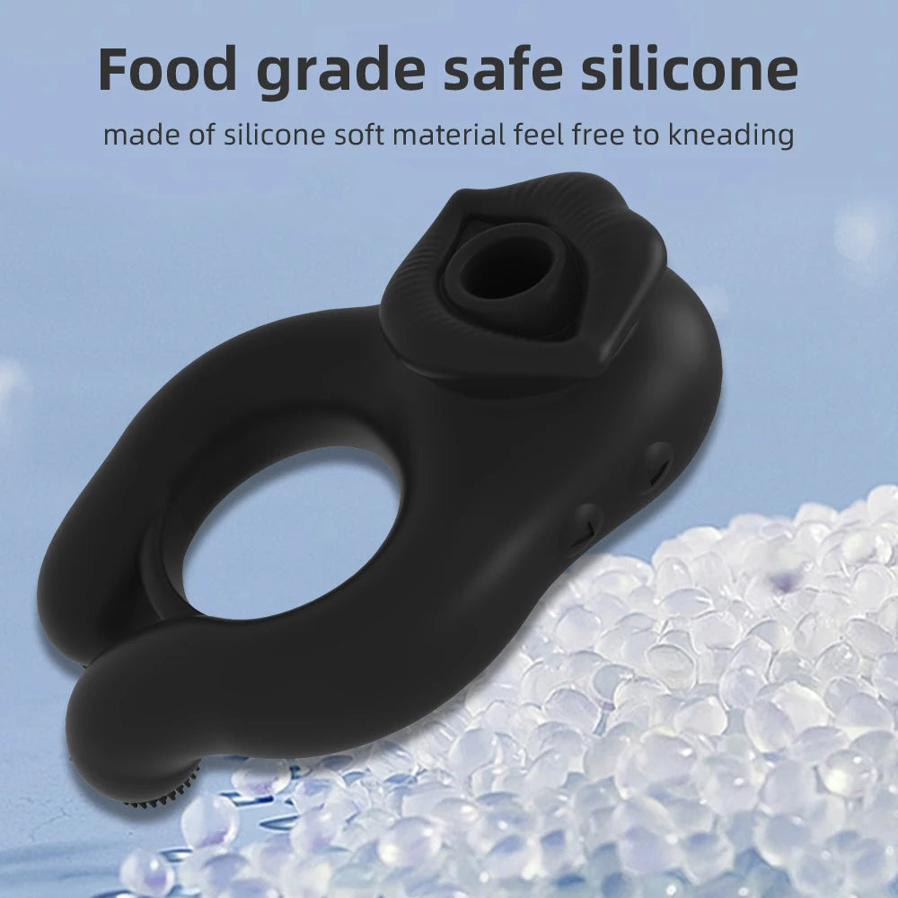 7 Frequency Sucking Vibrator,Penis Ring Clit Sucker