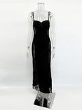Lace Hollow Out Slim Halter Dress Backless High Waist Patchwork