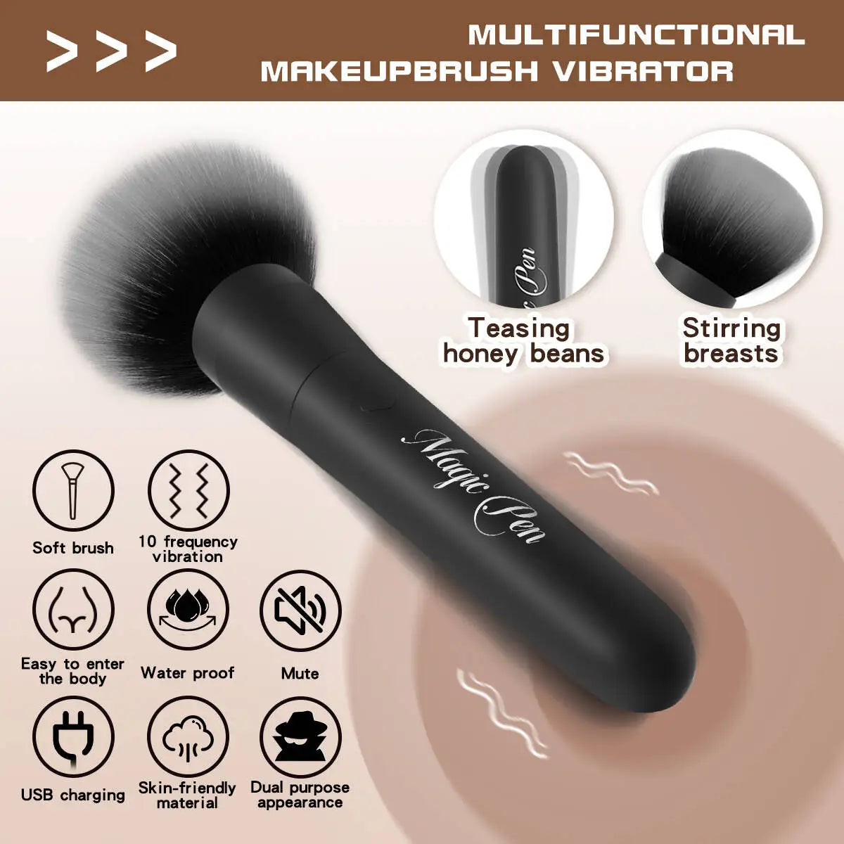 Makeup Brush Vibrator USB Wireless Charging