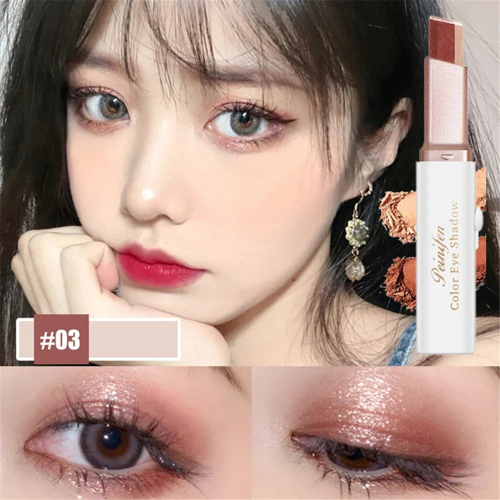 1Pcs Professional 2 In 1 Double Color Velvet Eye Shadow Stick Waterproof
