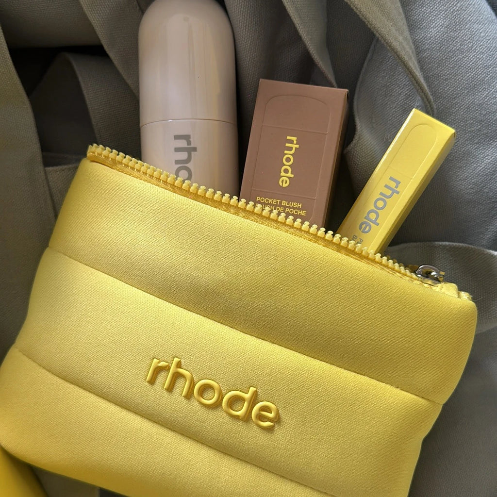 RHODE Lemontini Makeup Toiletry Bag Lip Gloss and Blusher Lip Oil Balm Blush Milk Essence Facial Cleanser