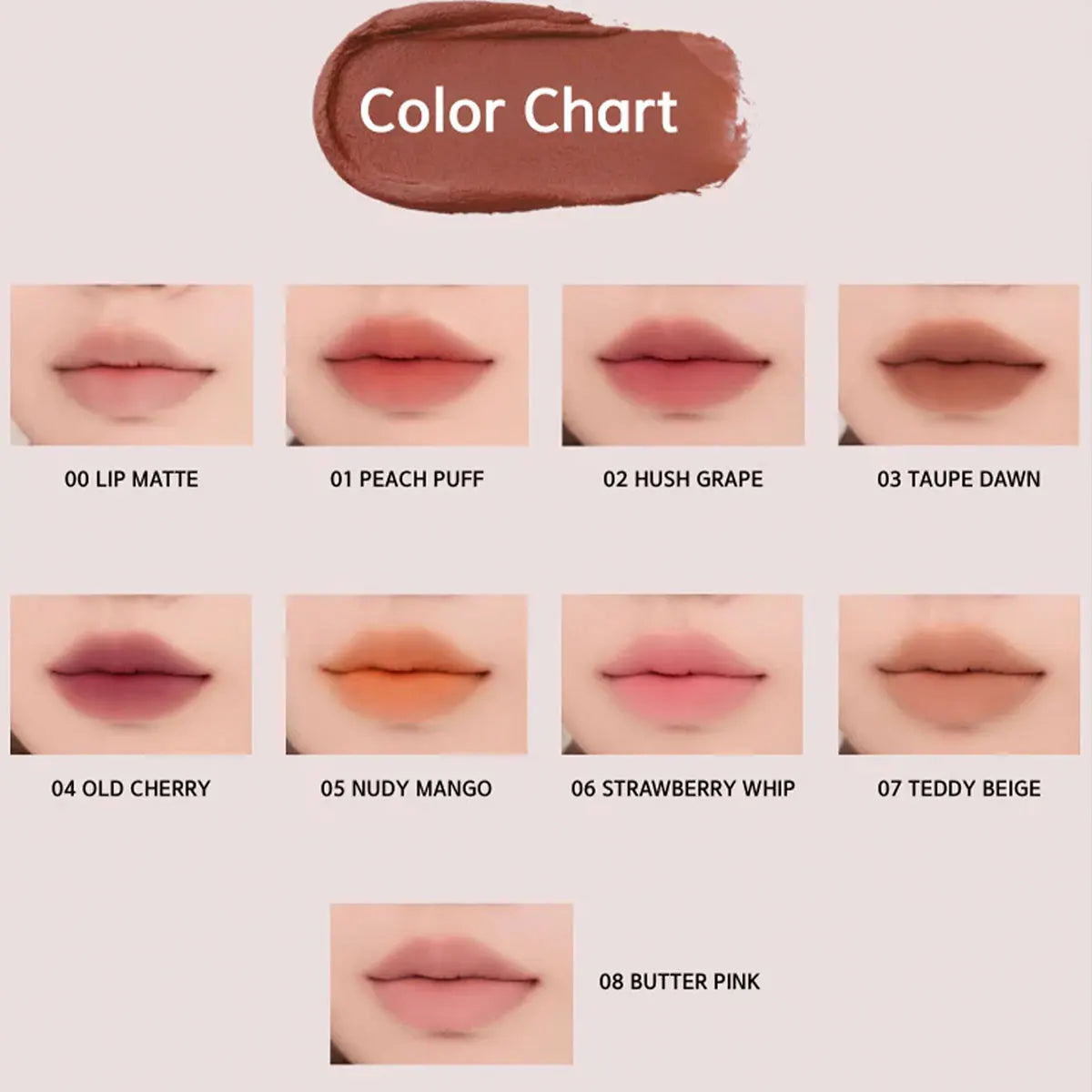 COLOR LIP MATTE,Mousse-Like,Lightweight Non-Drying,Blurring Lip Line,Korean Cosmetic