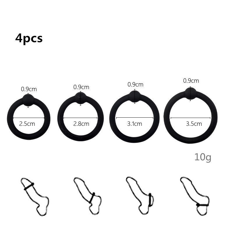 Silicone Cock Ring - Four-piece